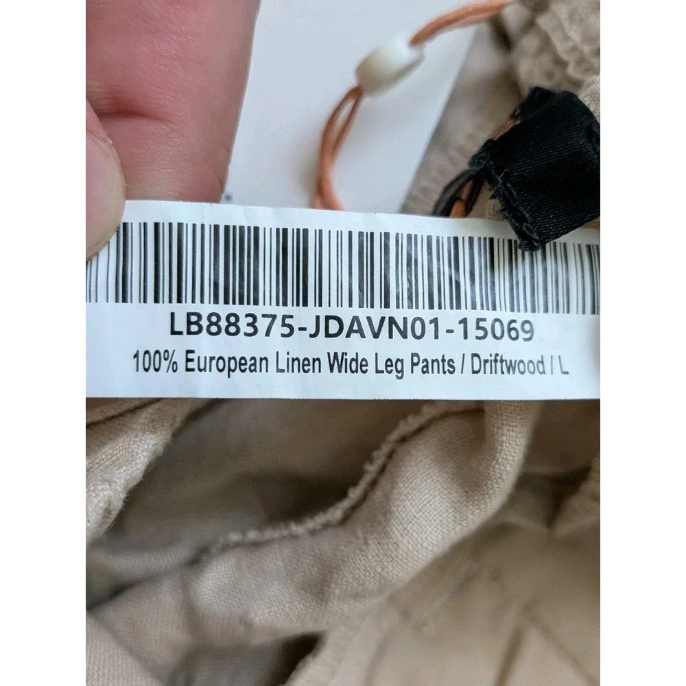 Quince European Linen Wide Leg Pants Womens Large (Fits 32x26) Driftwood NWT